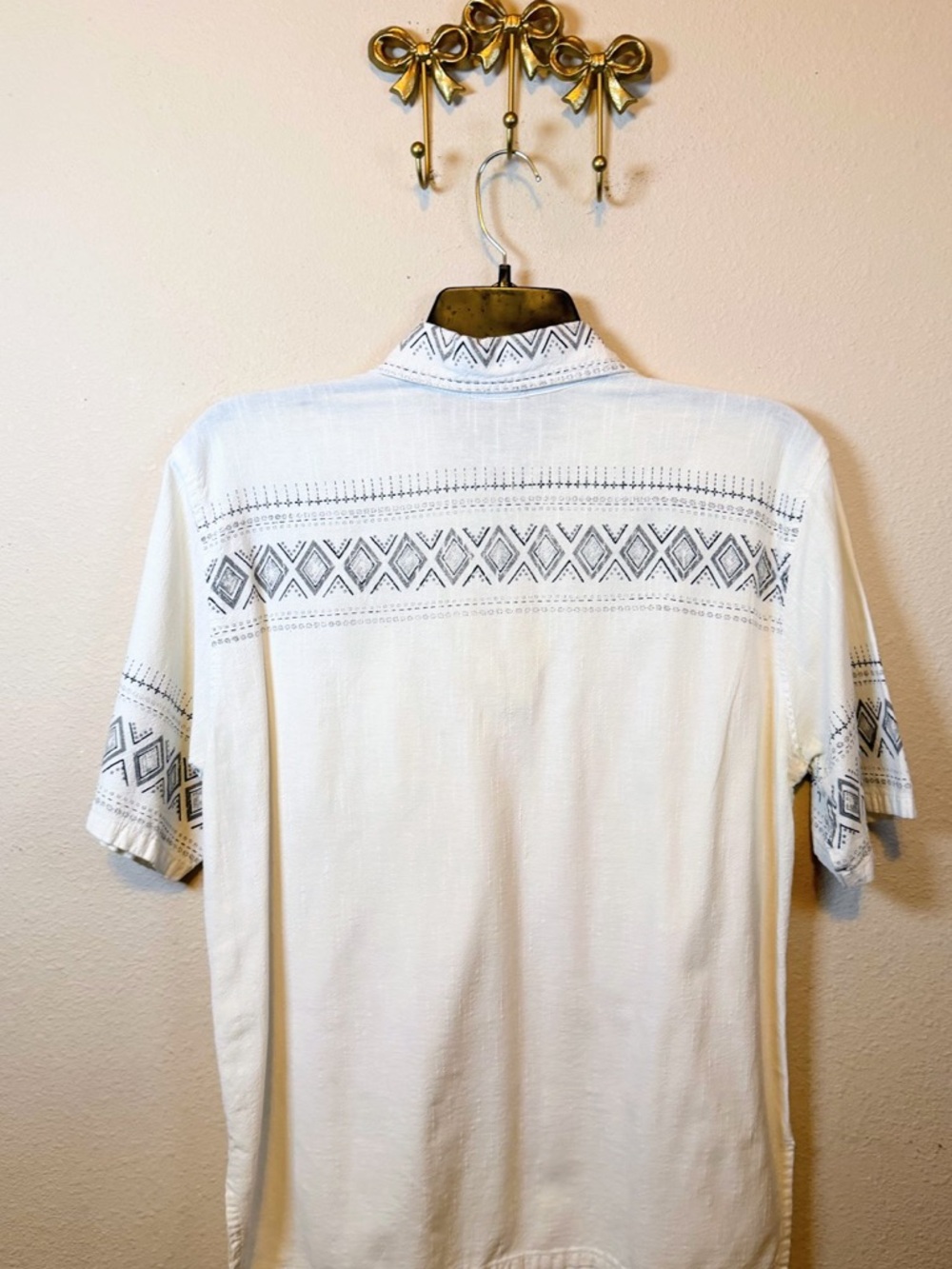 Cocoabana Short Sleeve Vintage Polo with Geometric Stripes Size M - Picture 4 of 4